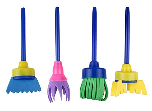 Yesier Paint Sponges For Kids Sponge Painting Brushes Early Learning Kids Painting Kits Early Learning Foam Brushes Art Crafts Sponge Brush Flower Pattern Brush, 43 Pack #TOP5