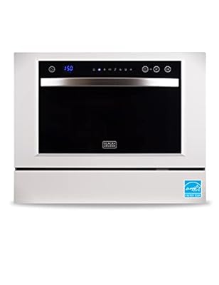 BLACK+DECKER BCD6W 6 Place Setting ENERGY STAR Portable Compact Countertop Dishwasher