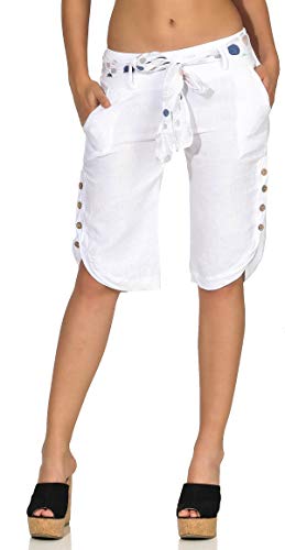 Pantalon court en lin sélection premium coupe chino classique 8186