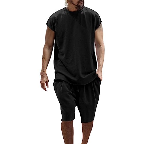 Ensemble t-shirt et short d'été homme noir XXXL respirant