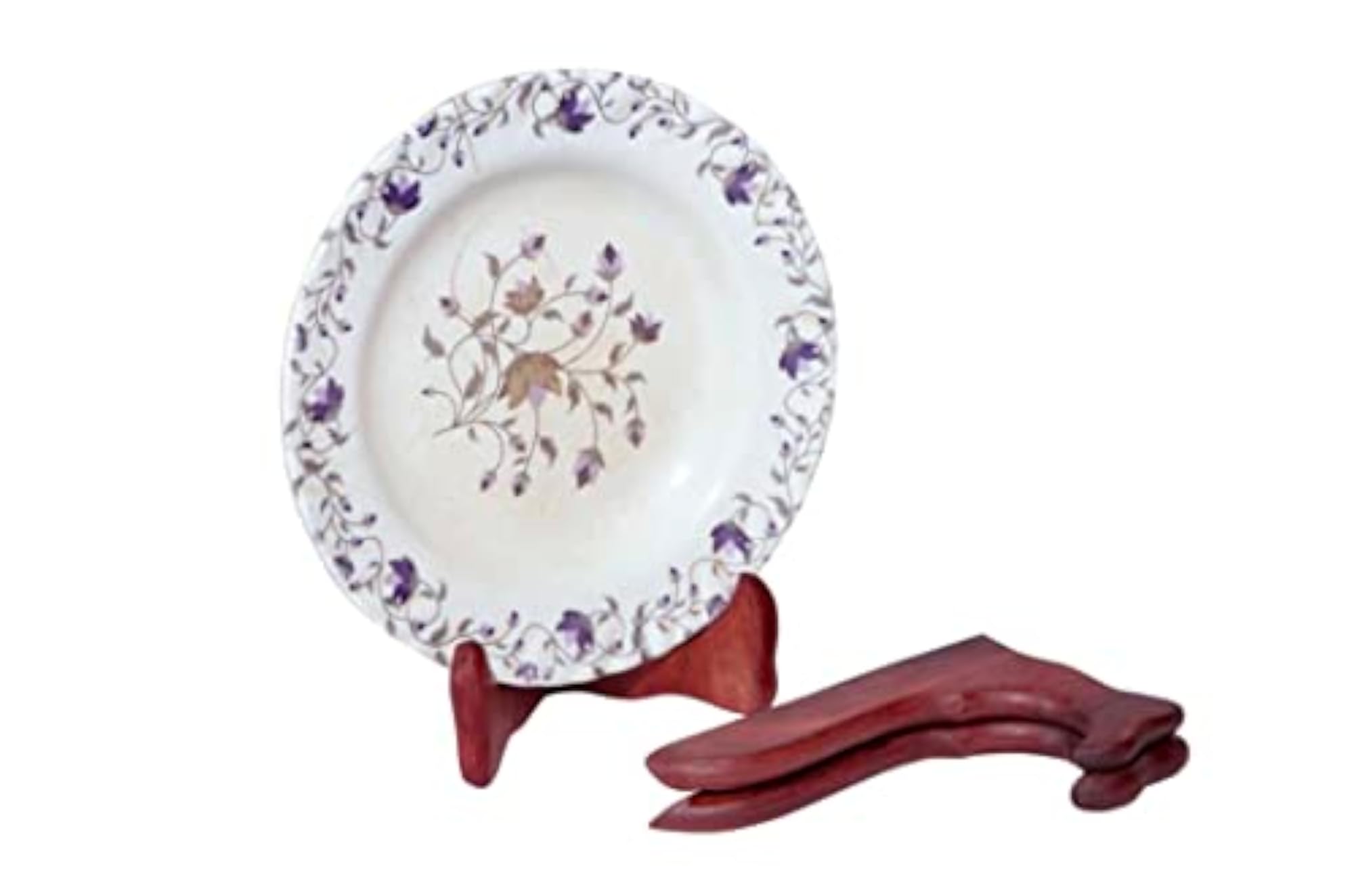 Sheesham Wooden Plate Stand Shield Easels, Set of 2