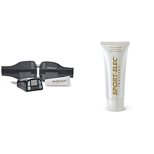 Sport-Elec - BCS - Electrostimulateur Ceinture Abdominale Mixte Multiposition & Crème de Contact pour électrodes