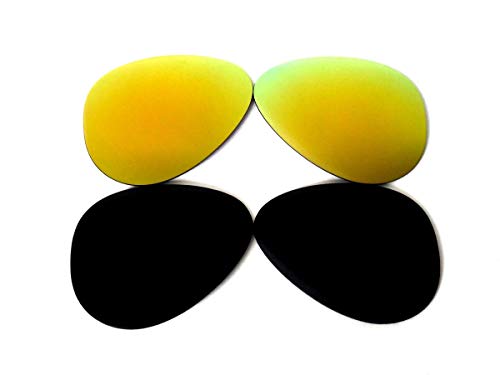 Replacement Compatible Lenses For Ray-Ban RB3025 Aviators Black/Gold 58 mm Polarize
