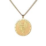 Collar de hombre para mujer, collar de medalla de San Miguel de Arcángel para mujeres y hombres, collares religiosos de cruz