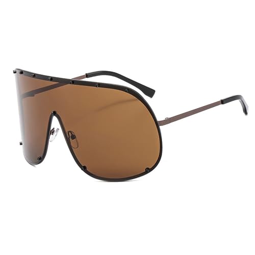 bullabulling Oversized Ladies Sunglasses Fashion Vintage Goggles Eyewear for Men Big Frame Rivet Sun Glasses UV400