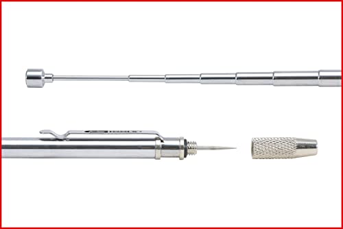 KS Tools 550.1001 2in1 Teleskop-Magnethalter mit Waschdüsen-Reinigungs- und Einstellwerkzeug, 150-675mm
