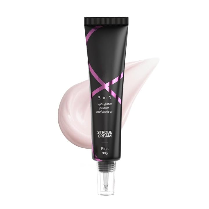 Strobe Cream Pink, 30g | Primer, Highlighter & Moisturizer | 3 in 1 Illuminating Makeup Base | Japanese Sakura & Hyaluronic Acid | Dewy Glazed Instant Glow-image-43