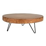 Creative Co-Op Decorative Paulownia Wood Pedestal, Dark Brown