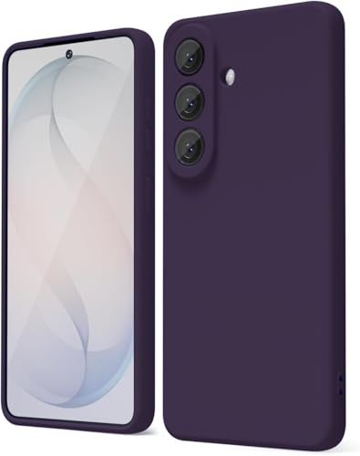 Image of DIZORO Microfiber Candy Case Compatible with Samsung S26 5G Smooth Touch Cushion Liquid Soft Silicone Gel Rubber Phone Cases Non-Slip Full Body Protective Shockproof Back Cover - Deep Purple