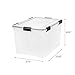 IRIS USA Weathertight 74 Quart Clear Buckle Down Waterproof Stackable Storage Box Tote Bin Containers with Latches for Closet or Home, (4 Pack)