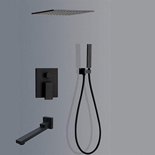 Système de douche au plafond en laiton doré brossé pour une salle de bain de luxe