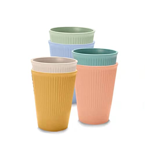 6 Vasos de Plástico de Color,6 Piezas Vasos Plástico Duro, Vasos para Fiestas , Apilables Vasos de Plástico para Niños y Adultos para Fiestas /Bodas /Camping /Pícnics (6 Colores) Cover