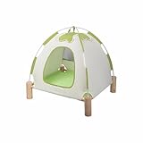 2 in 1 Dog House, Small Dog Hammock Bed,Elevated Cat Hammock Beds,Detachable Wooden Frame Bed,Outdoor Cat Bed with Canopy,Pet Teepee Tent for Indoor Cats,Dogs,Bunny & Small Animal(Green)