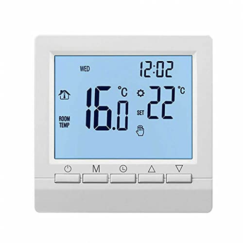 Smart Programmable Thermostat for Heating - Digital LCD Touch Screen Temperature Controller with Dual Sensors, 16A Load Capacity, Compatible with Electric Heating Systems, Easy Installation