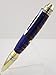 Handmade Professional style ballpoint pen. Stabilized pinecone in blue and yellow acrylic. Gold and chrome trim. Black ink.