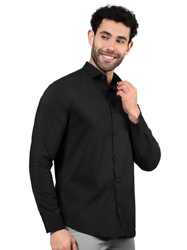 Image of Beyoung Cotton Plain Regular Fit Shirt for Men | Full Sleeve | Formal Shirt | Classic Collar Cotton
