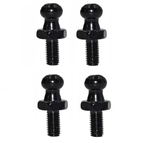 Ramor Strutz Lot de quatre boulons à rotule noirs pour vérins à gaz, couvercle de coffre, hayon ou capot. Rotule de 10 mm, filetage de 15 mm de long,...