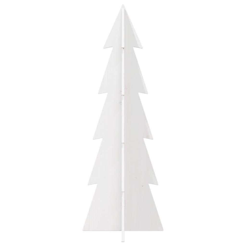 vidaXL Árbol de Navidad de Adorno Madera Maciza Pino Blanco 112 cm