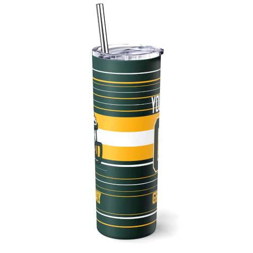 Image of Green Bay Tumbler 20oz Travel Mug Custom Name and Number Gifts