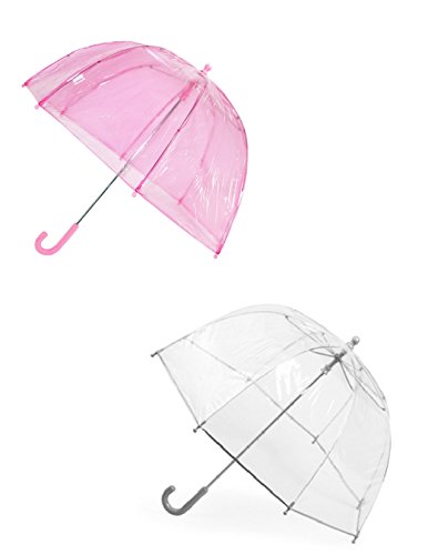 Totes Kids' Clear Bubble Umbrella (Pack of 2), Pink/Blue - Image 6