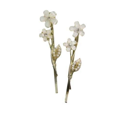 Floral Pearl Hair Pins Decorative Side Hair Clips for Women