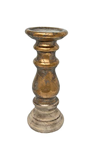 theHOMEmind Stone Natural Gray Bronze Tall Candle Holders  Pillar Candle Holders  Decorative Centerpiece for Dining Room Table  Home Decor Candles for Mantle  Wedding Gifts Large