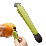 Quesuc 1 Pieza Pelador De Naranjas 6-En-1 Pelador De Frutas De Plástico Para Pomelo, Limón, Lima Y Para Abrir Paquetes Verde 18.5 Cm De Larg