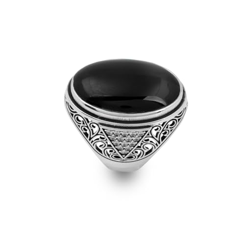 Bague homme onyx noir en argent massif | Finie la joaillerie fragile et banale