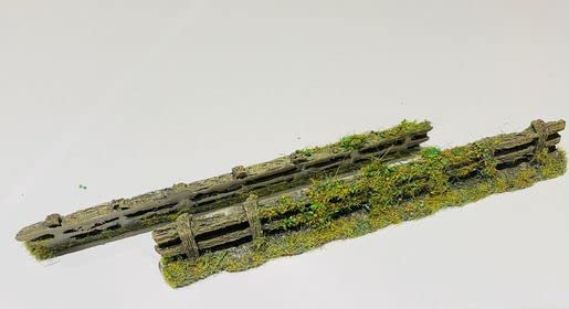 Javis Weathered Country Fence with Foliage - OO Gauge/1:76 Scale - Pack of 4, Approx 130mm (L) x 25mm (H) x 10mm (W) - Image 2