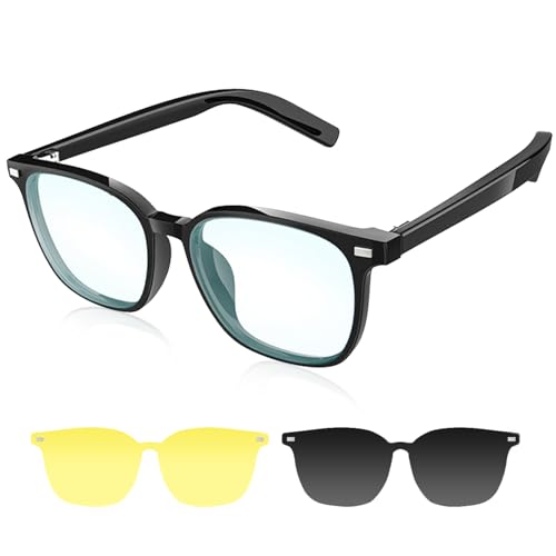 Smart Glasses for Men & Women, UV400 Polarised Lenses, Intelligent Touch&Voice Assistant, Open-Ear Speaker, Compatible with iOS/Android, Bluetooth Audio Sunglasses for Driving/Travel/Cycling