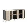 Dmora - Credenza Avez, Buffet da soggiorno, Madia moderna da salotto a 3 ante, 155x43h75 cm, Rovere e Antracite #3