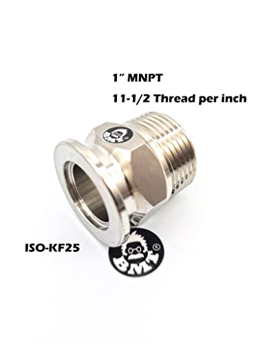 Image of bmotiontech MNPT x KF25 flange fitting (ISO-KF KF25 QF25 NW25) (1.0 inch MNPT, 1PC adapter only)
