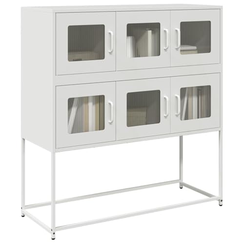 Armario de metal de acero laminado resistente y comoda blanca minimalista 4