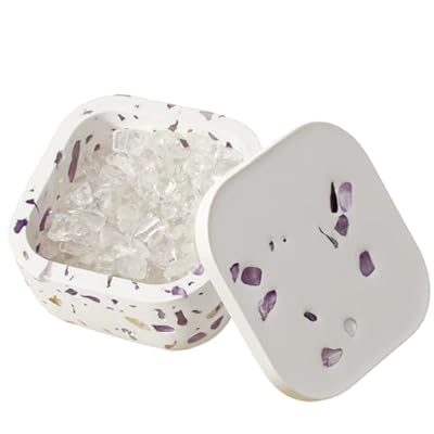 Runyangshi Natural Amethyst Decorative Bowl Crystal Charging Bowl for Crystal Charging Demagnetization Cleaning Handmade Jewelry Storage Box Home Decor Gift