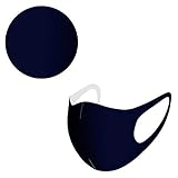 Trimming Shop, maschera per il viso per bambini, in cotone di seta ghiacciata, riutilizzabile e lavabile, protezione per il viso, maschera traspirante e sicura, anti-inquinamento, blu marino, 10 pezzi