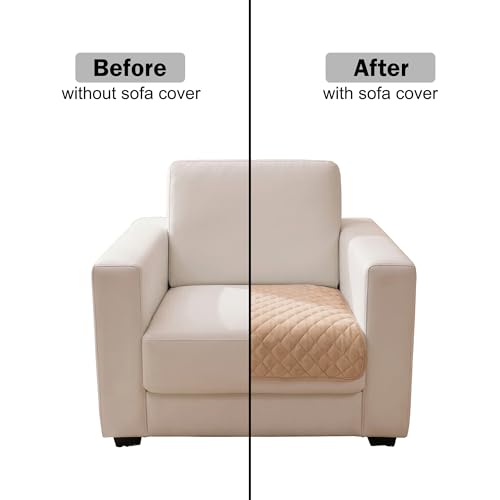 Image of Story@Home Premium Quilted Anti Slip Sofa Cover Mats for L Shape and 1 /2 /3 Seater Sofa. Make Your Own Sofa Cover Set, 70(D) x 60(L) cm - Beige