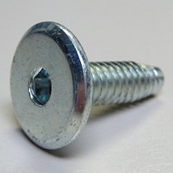 Decorative Head Bolts, 1/4-20 x 20mm, Fully Threaded M4 Hex Drive, 17mm Head Diameter, Steel (50, Zinc)