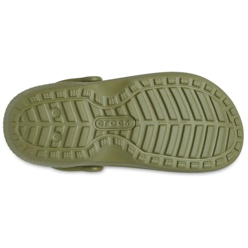 Image of Crocs Unisex Men's and Women's Classic Lined Clog | Fuzzy Slippers, Aloe, 2 Men /4 Women