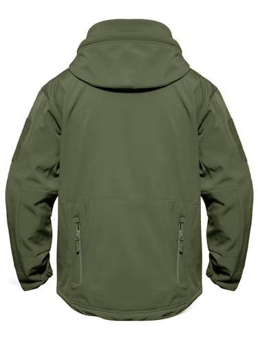 KEFITEVD Men's Multi-Pocket Outdoor Softshell Tactical Jackets Hunting Jacket, Army Green, XL - Image 2