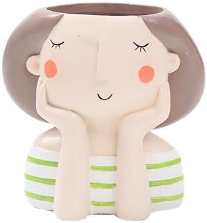 MOONSTAR MIRACLE FENHAR Succulent Plant Pot Cute Girl Flower Planter Flowerpot Home Garden Bonsai Pots Birthday Gift (Dream Girl)