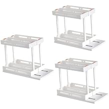 Under the Sink Storage Organizer Countertop Cabinet Pull out Rack for Kitchen Multi Functional Tabletop Seasoning Organizer Space Saving Design for Clutter Cabinets and Counters