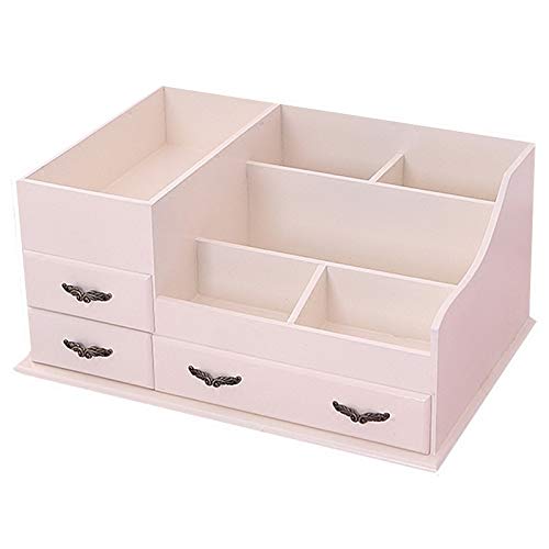 Preisvergleich Produktbild Schminktasche Kosmetiktäschchen Damen Schmuckschatulle Hölzerne Schminktisch Schmuckschatulle Desktop kosmetische Aufbewahrungsbox Fach nach Hause