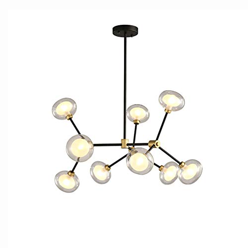Lustre suspension verre bulle 12 lumières hauteur réglable salon chambre