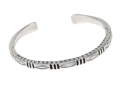 Men's Solid 925 Sterling Silver Bar Cuff Bangle Bracelet - Adjusable Size