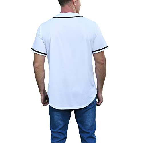 BAICAIYU Camiseta de Béisbol para Hombre, Manga Corta, Cuello en V, Botones, Rayas Anchas miniatura 4