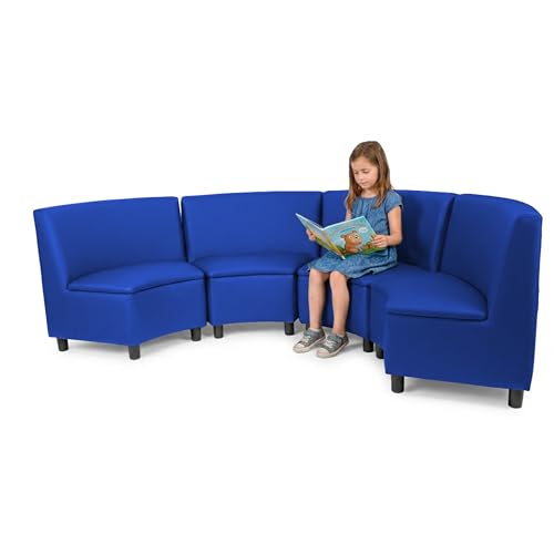 Image of FDP Kid Comfort Collective Modular Wedge Chairs, 4-Pack - Blue