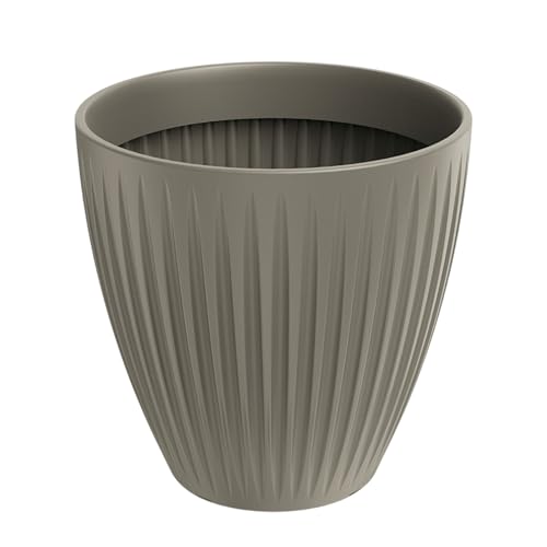 Pot Latia Round MIDL Ø48 moka grand pot de fleurs extérieur
