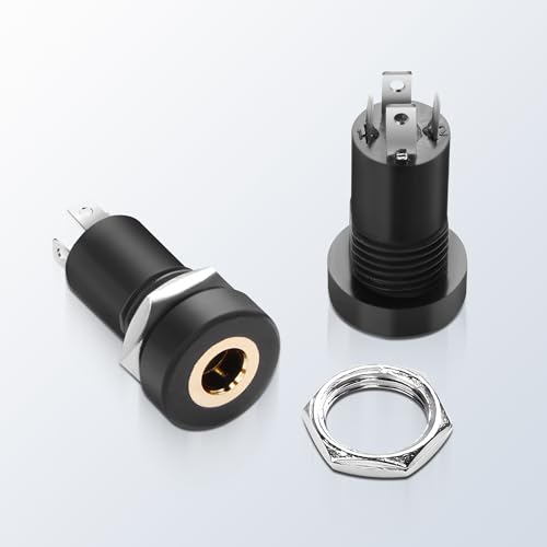 6 piezas conector jack panel de soldar 3.5MM 4 polos miniatura 2