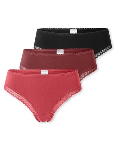 Schiesser Damen 3pack Tanga String mit Spitze-Modern Multipacks Hilo, Surtido 5_182907, 44 Mujeres