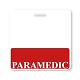 PARAMEDIC Horizontal Badge Buddy with Red Border by Specialist ID, Packaged and Sold Individually